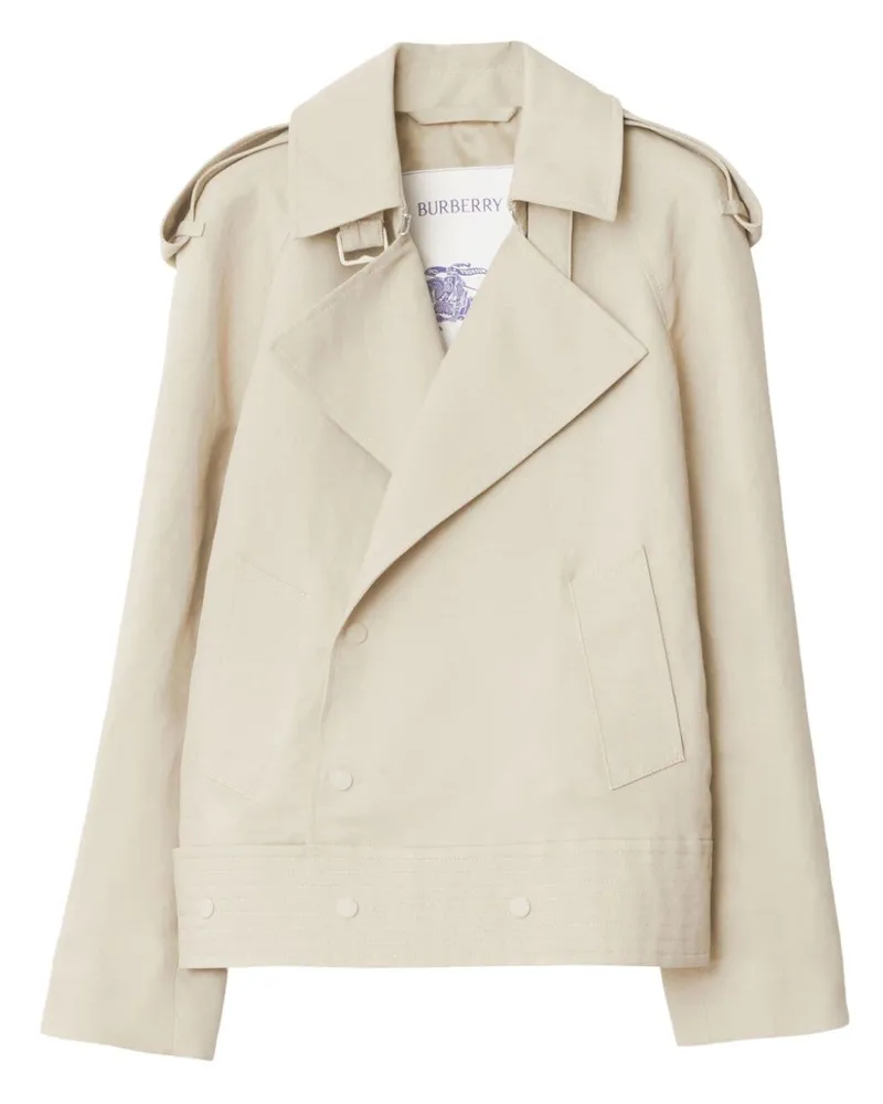 Burberry Jacke aus Canvas mit versetztem Verschluss - Nude Nude