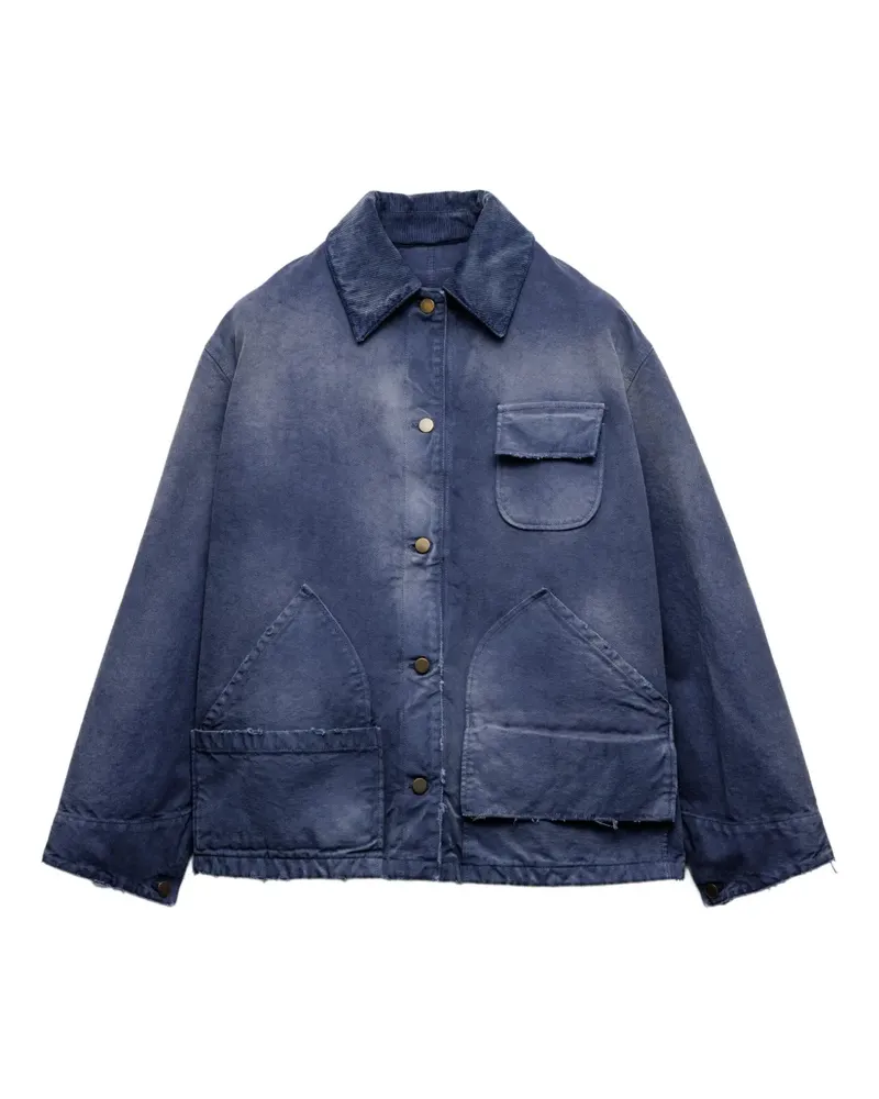 Prada Ausgewaschene Jacke aus Canvas - Blau Blau