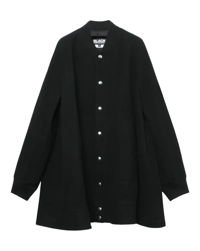 Comme des Garçons Mantel mit Druckknöpfen und Raglanärmeln - Schwarz Schwarz