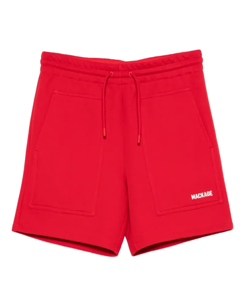 Mackage Elwood-R logo-print drawstring shorts - Rot Rot