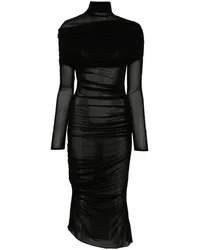 Thierry Mugler Semi-transparentes Kleid Schwarz