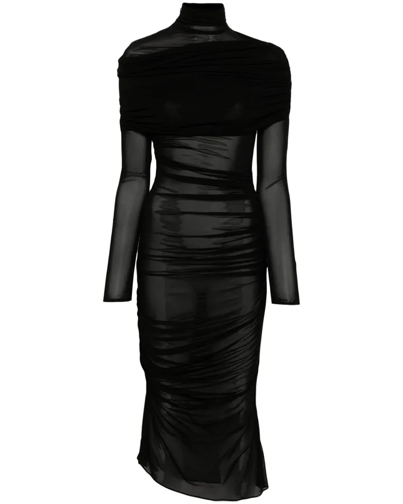 Thierry Mugler Semi-transparentes Kleid Schwarz