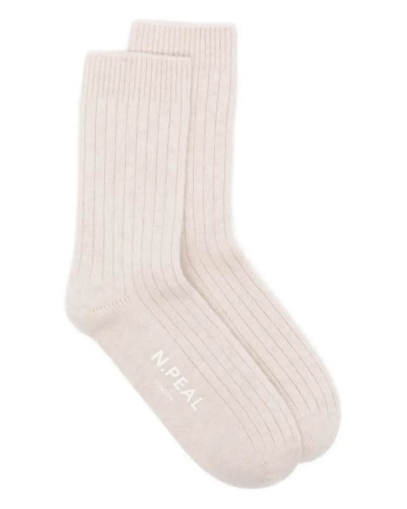 N.Peal Gerippte Socken - Nude Nude