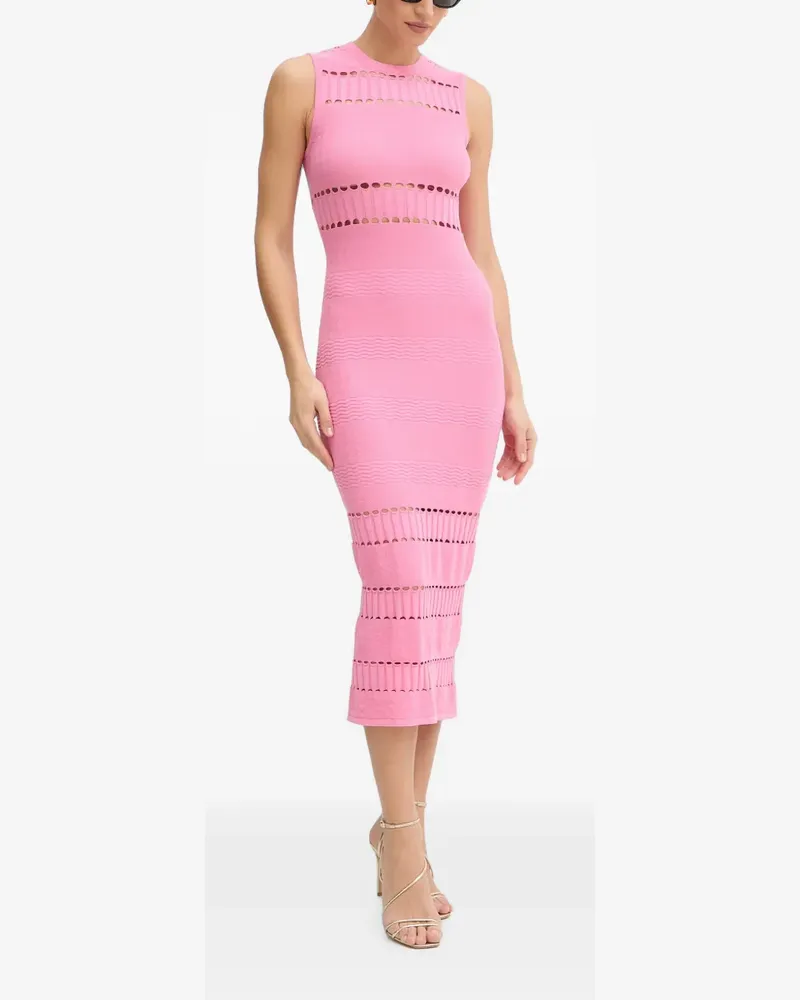 Twin-Set pointelle-knit midi dress - Rosa Rosa