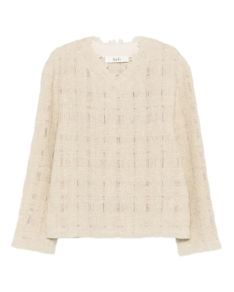 Séfr Desi Pullover mit V-Ausschnitt - Nude Nude