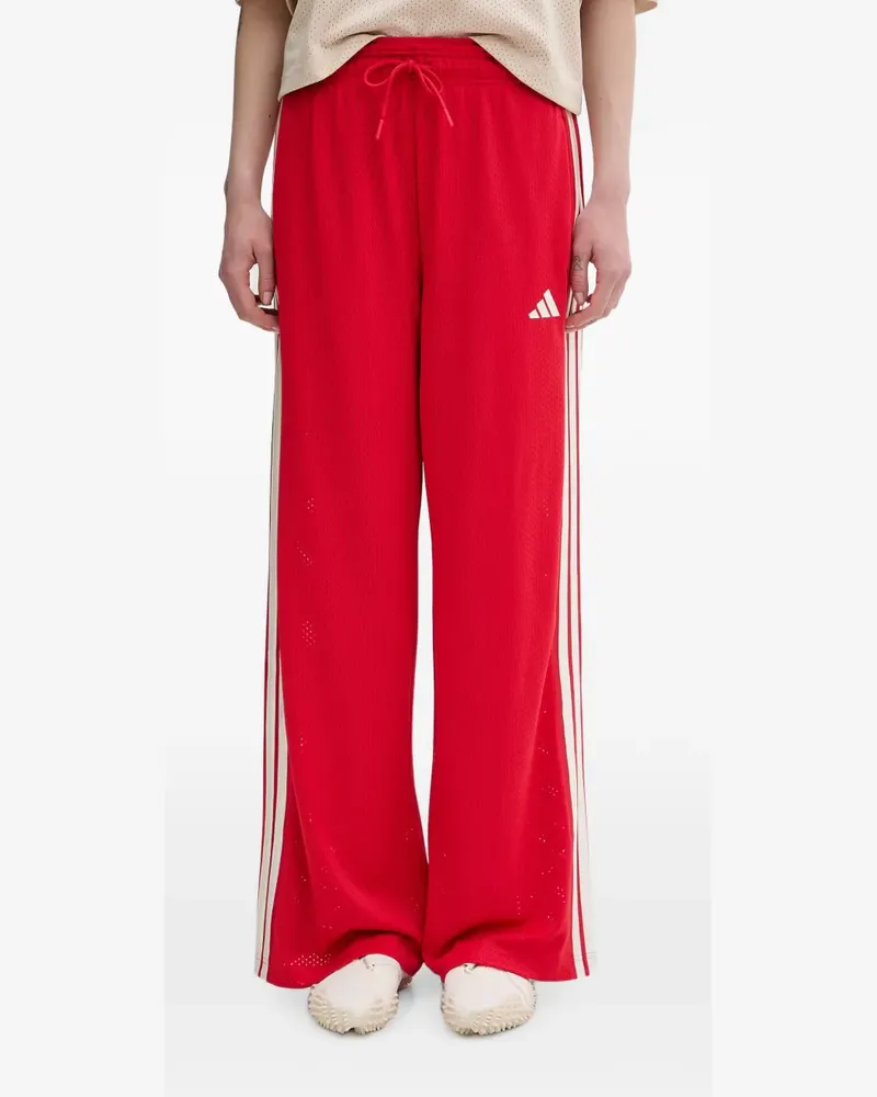 adidas mesh-knit stripe-detail track pants - Rot Rot