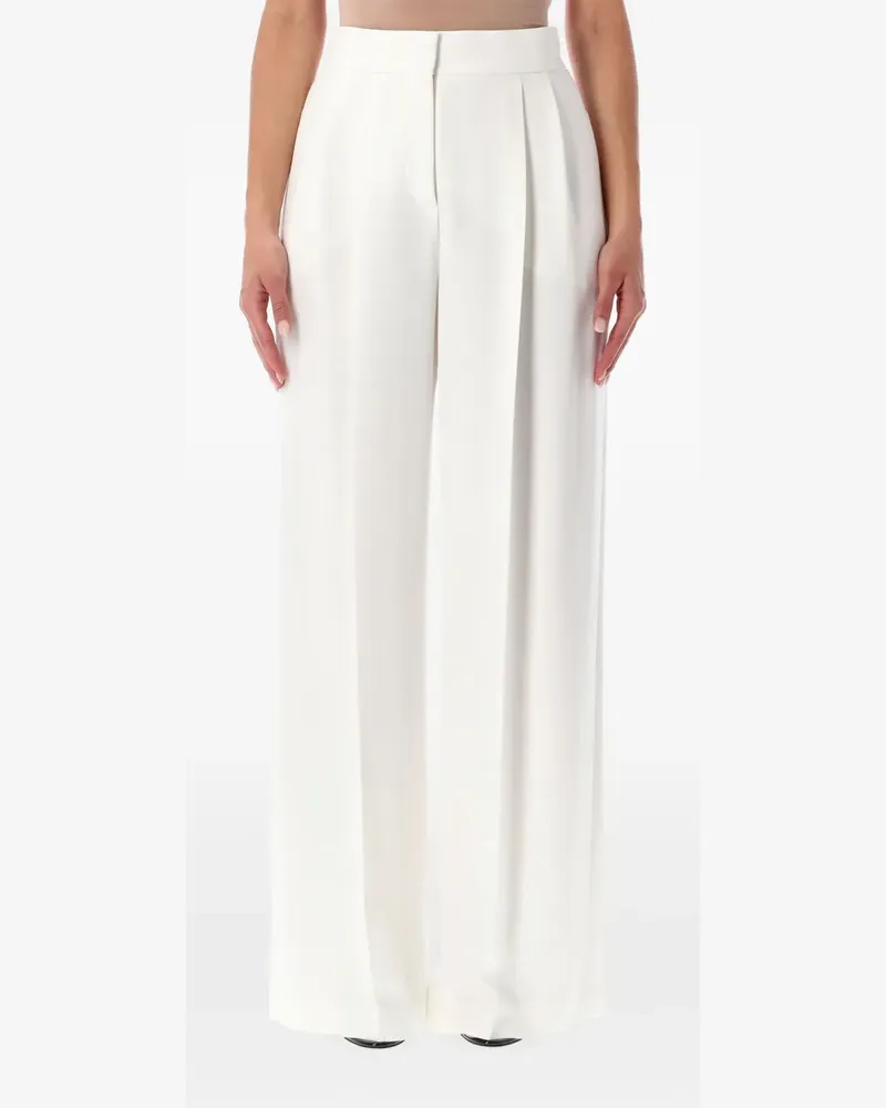 Alberta Ferretti Wide-Leg-Hose mit Bundfalten - Weiß Weiß