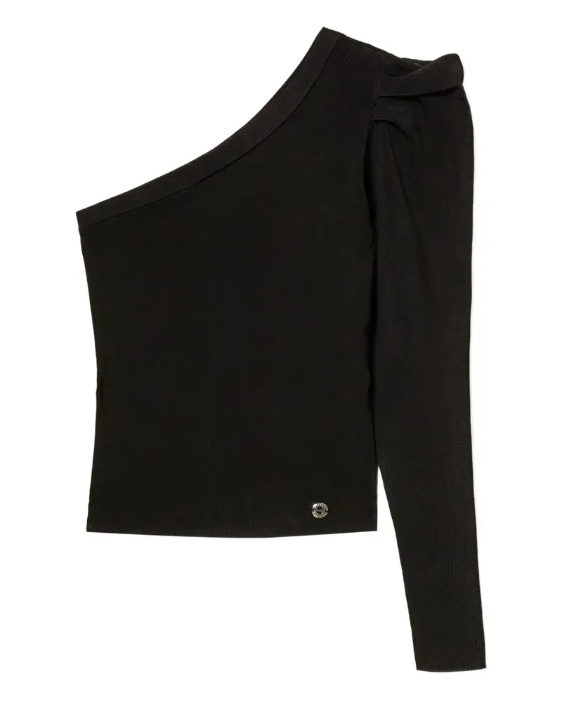 Twin-Set One-Shoulder-Top mit Drapierung - Schwarz Schwarz