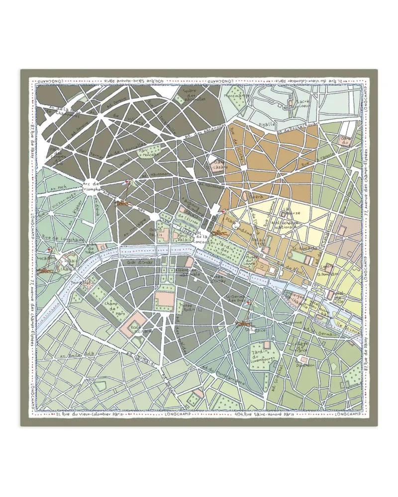Longchamp A la Découverte de Paris Schal - Grün Grün