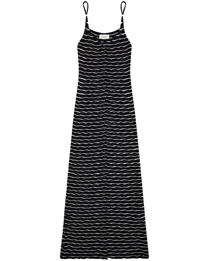 Laneus Gestricktes Maxikleid - Schwarz Schwarz