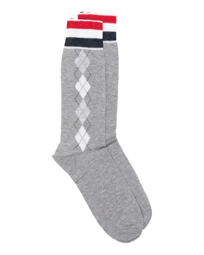 Thom Browne Socken mit RWB-Streifen - Grau Grau
