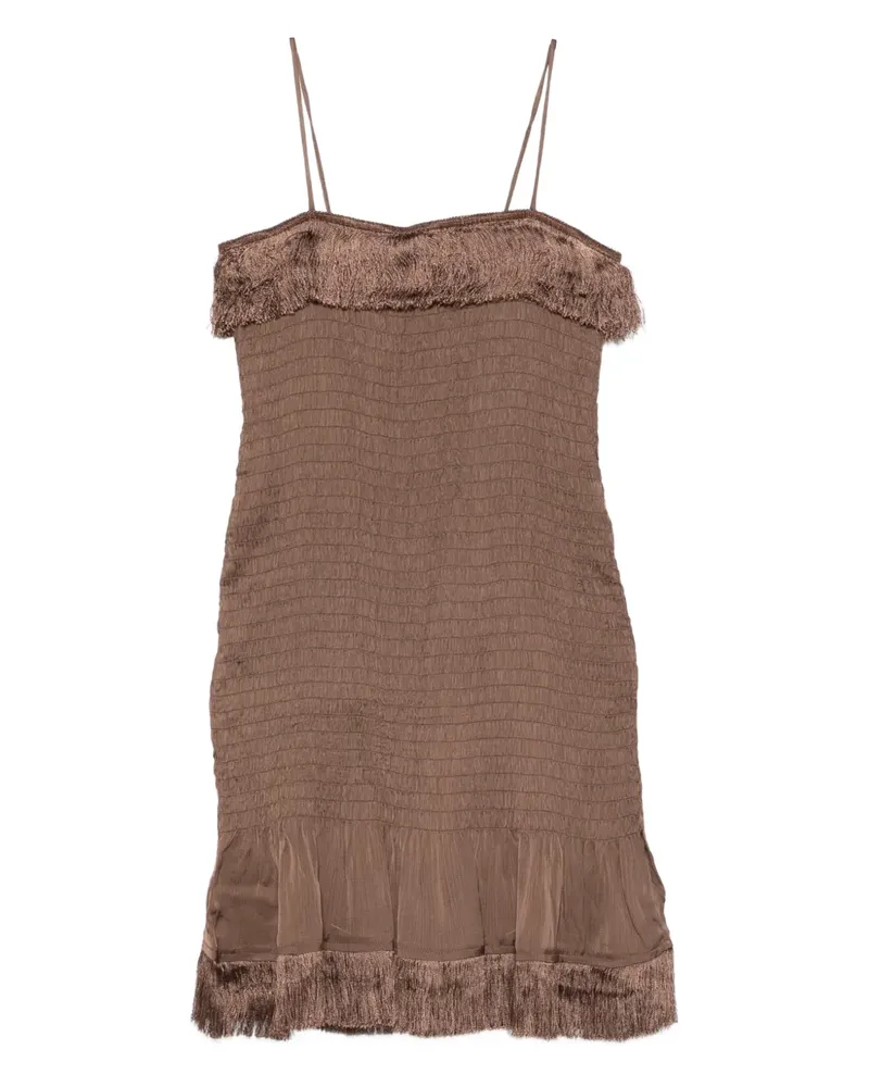 By Malene Birger Valia Minikleid mit Fransen - Braun Braun
