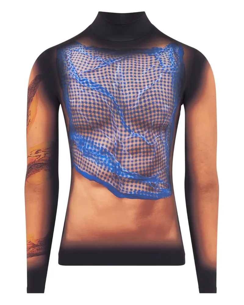 Marine Serre Draped Statue T-Shirt - Blau Blau