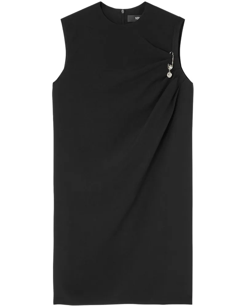 Versace Safety Pin Midi-Hemdkleid aus Satin - Schwarz Schwarz