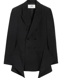 AMI Paris Drapierter Schurwollblazer Schwarz