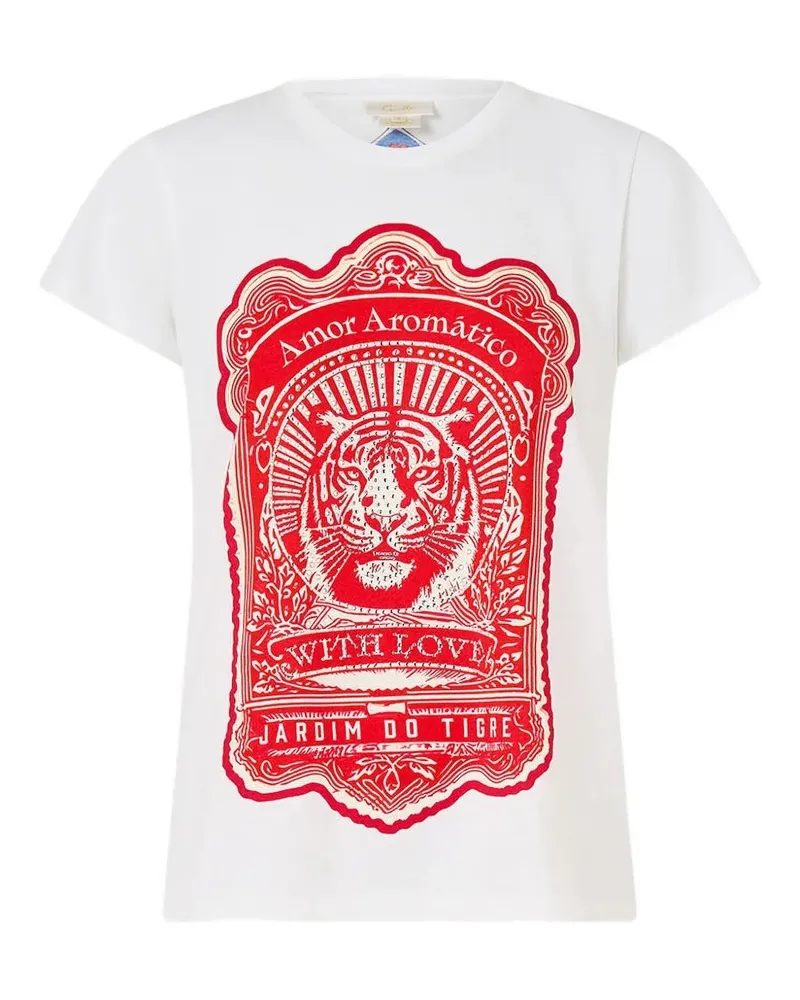 Camilla T-Shirt mit rundem Ausschnitt - Weiß Weiß