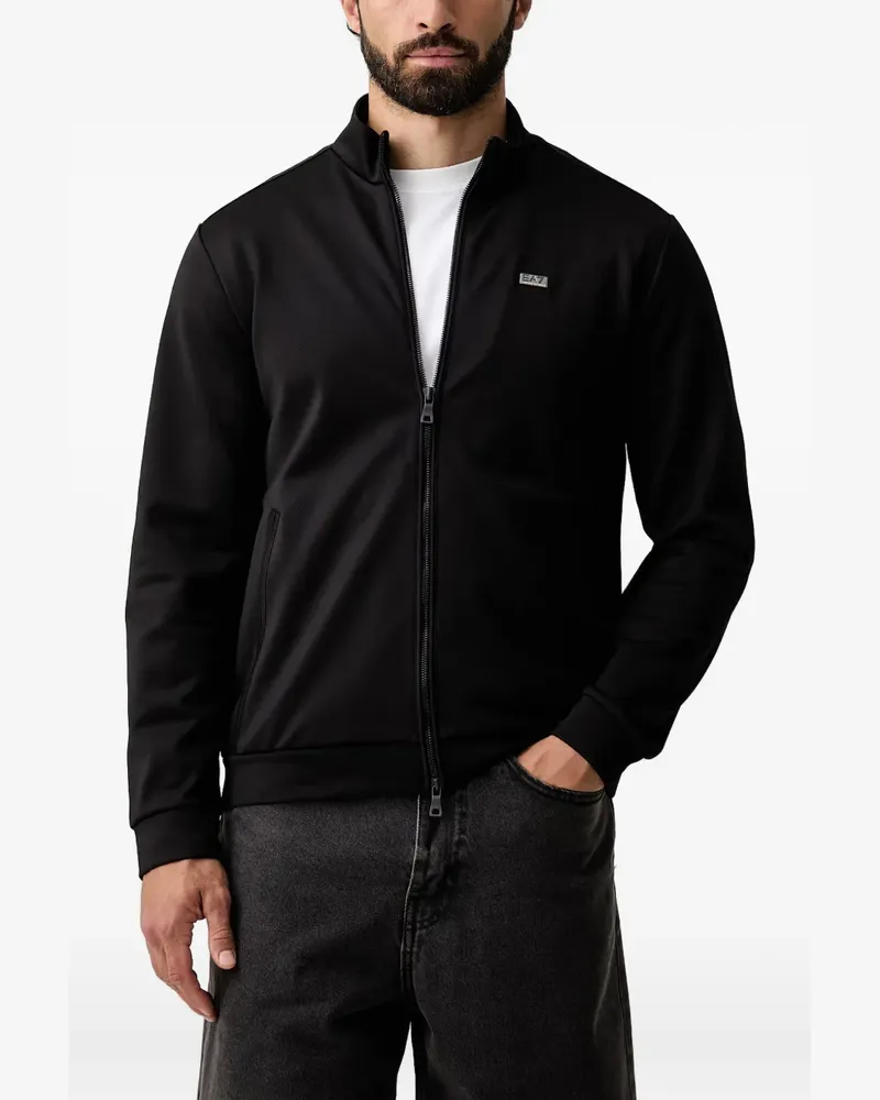 EA7 Pullover mit Logo-Schild - Schwarz Schwarz