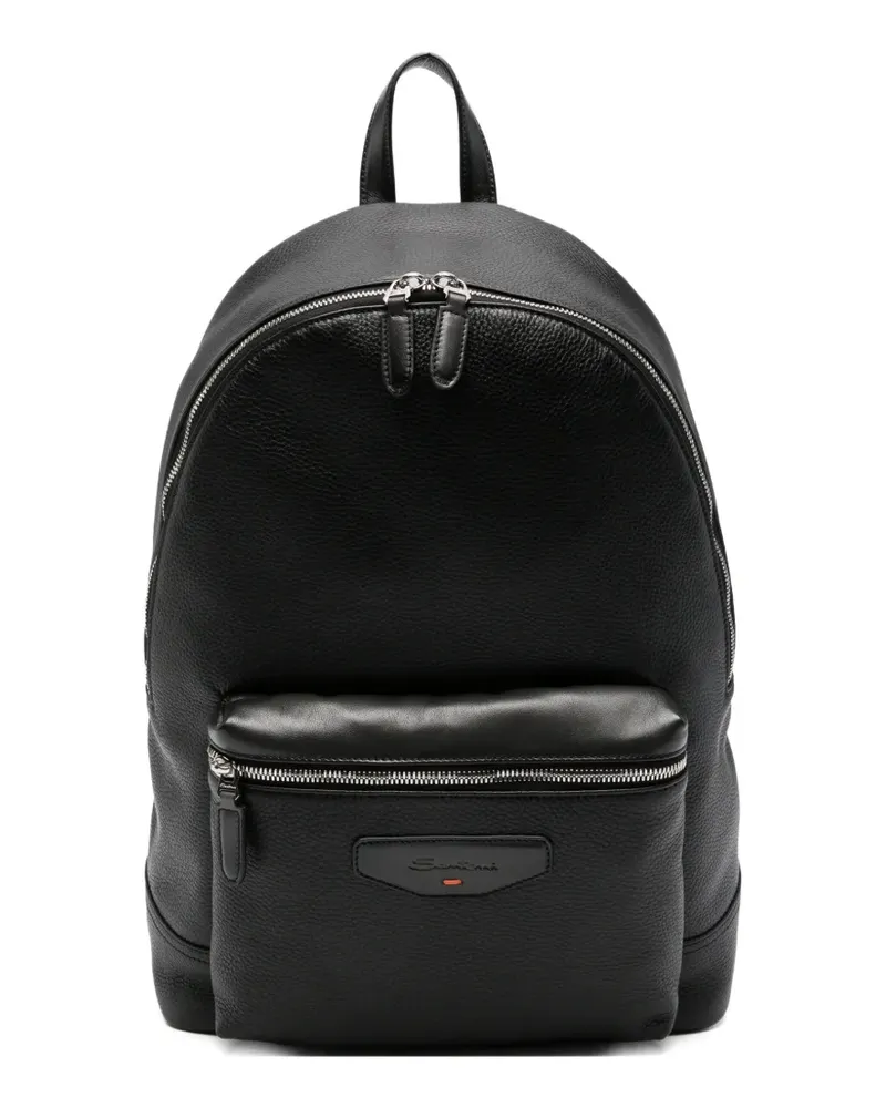 Santoni leather backpack - Schwarz Schwarz