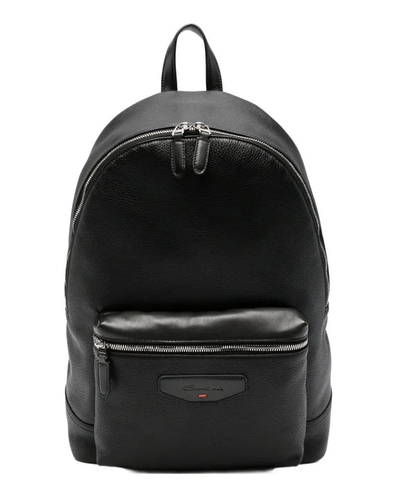 Santoni leather backpack - Schwarz Schwarz