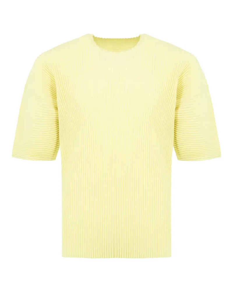 Issey Miyake Kurzärmeliges T-Shirt mit Falten - Gelb Gelb