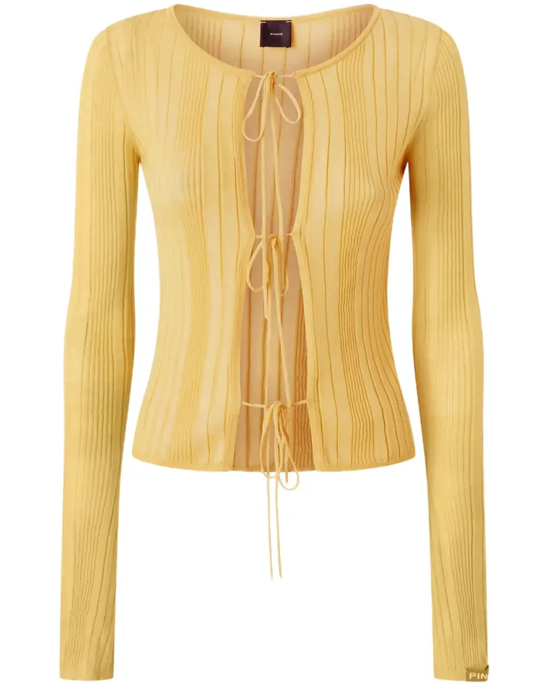 Pinko Gerippter Cardigan - Gelb Gelb