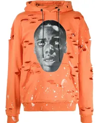 Mostly Heard Rarely Seen Get Out Hoodie mit Farbklecksen Orange