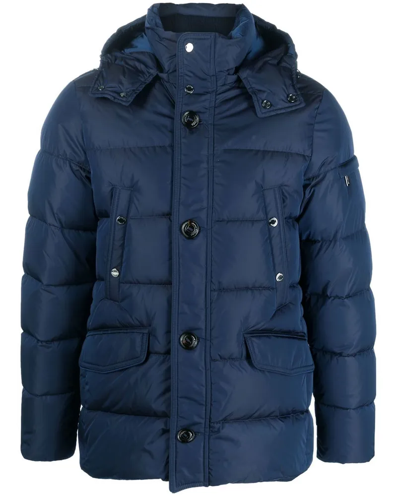 MOORER Gefütterte Jacke mit Knopfleiste - Blau Blau