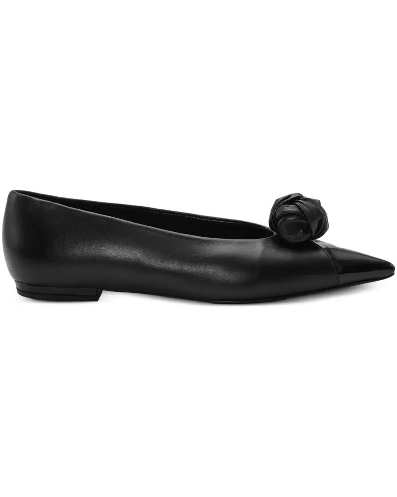 ROTATE Birger Christensen Ballerinas mit Knotenapplikation - Schwarz Schwarz