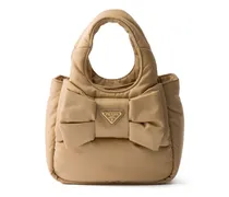 Wattierte Re-Nylon Mini-Tasche - Nude