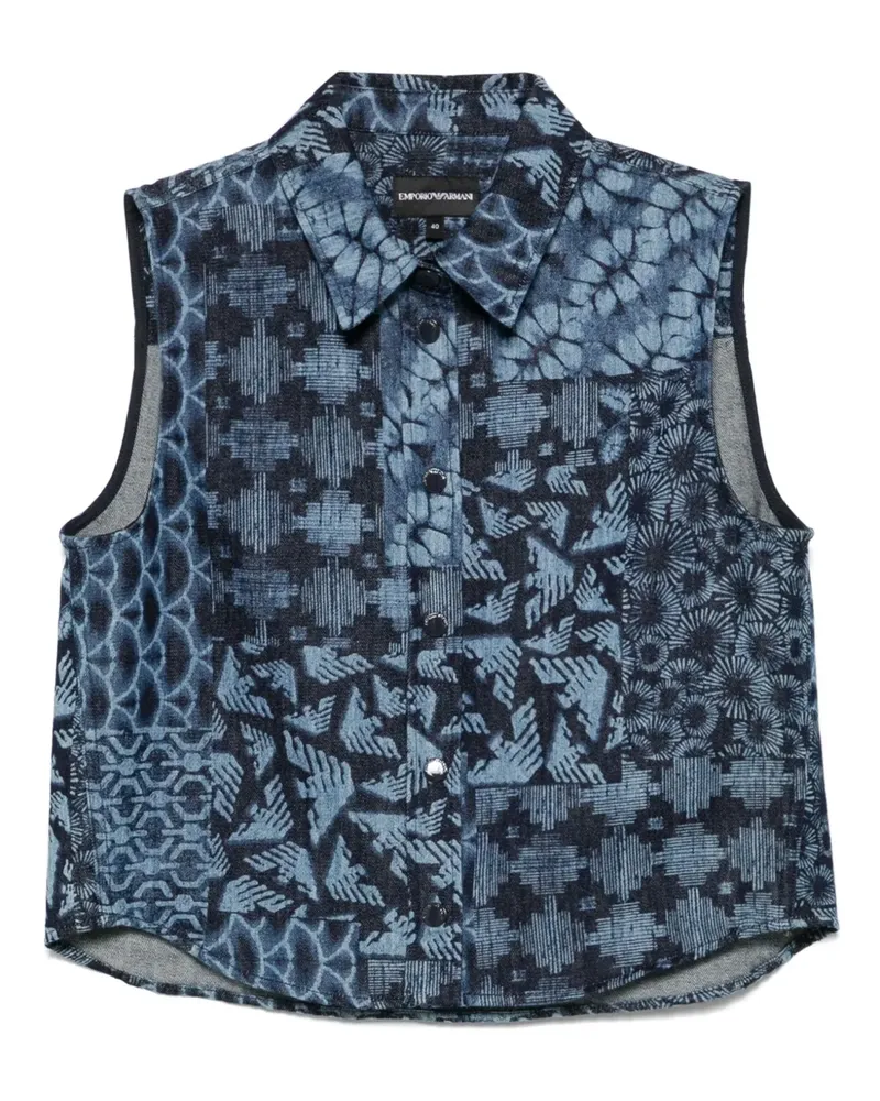Emporio Armani Oberteil aus Denim - Blau Blau