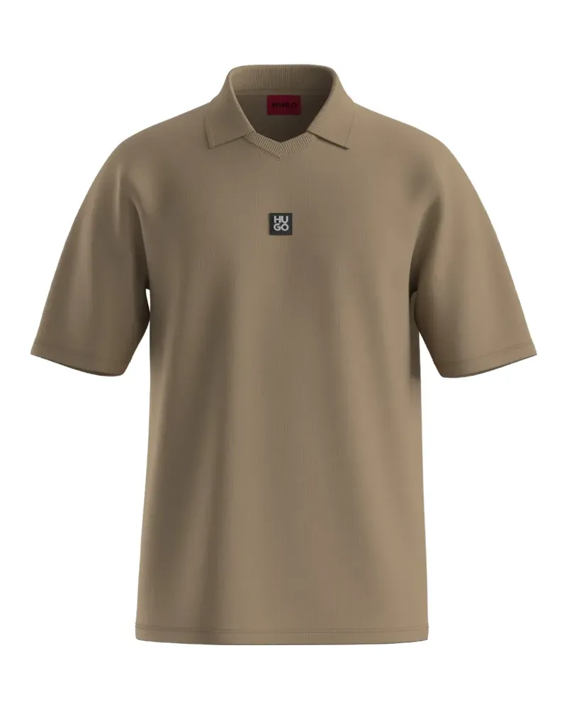 HUGO BOSS T-Shirt mit Logo-Patch - Braun Braun
