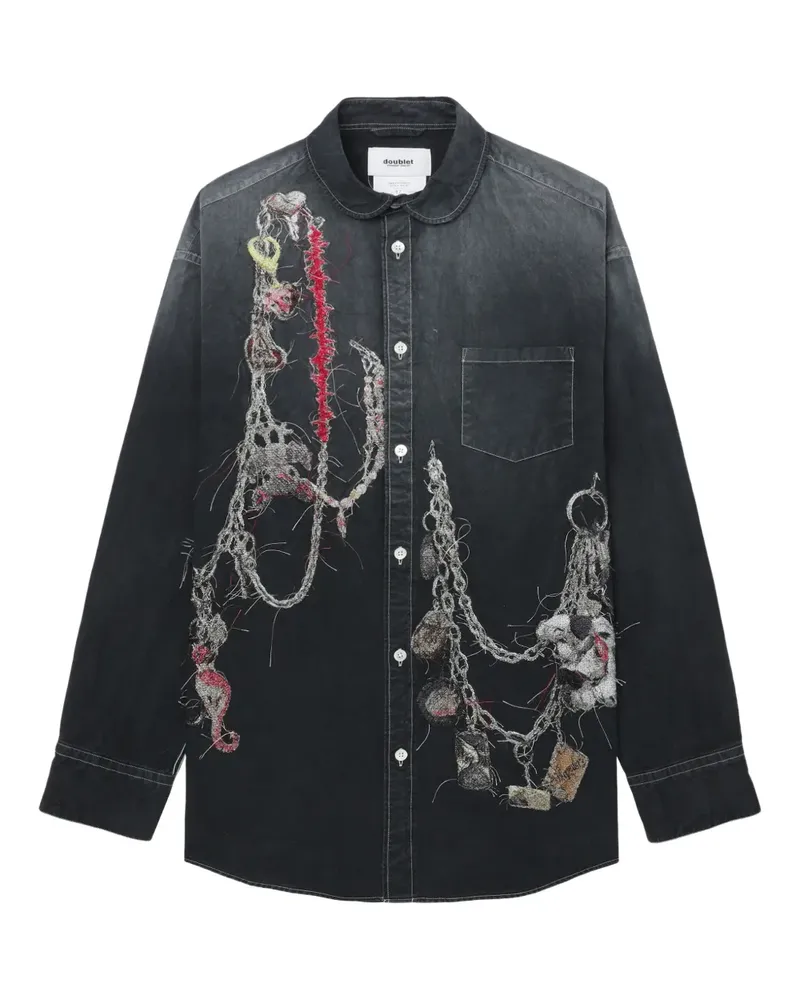 Doublet Hemd mit Zierkette - Grau Grau