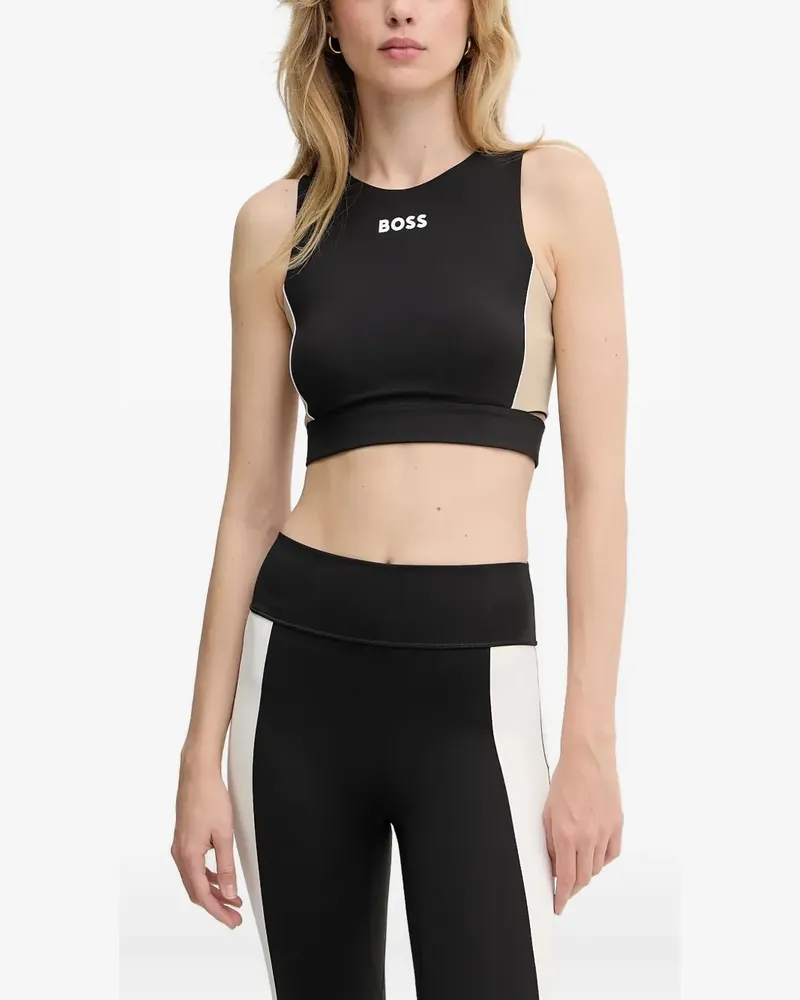 HUGO BOSS Trägershirt in Colour-Block-Optik - Schwarz Schwarz