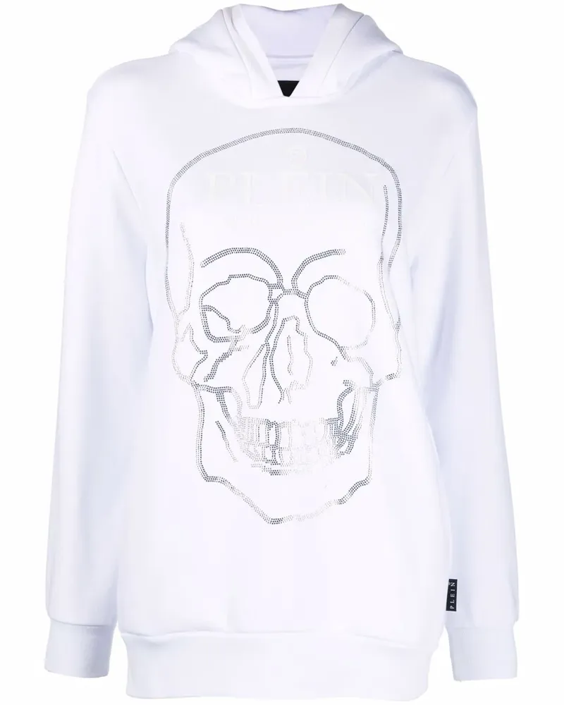 Philipp Plein Hoodie mit Totenkopf - Weiß Weiß