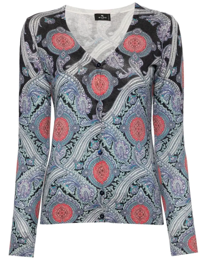 Etro Cardigan mit Paisley-Print - Blau Blau