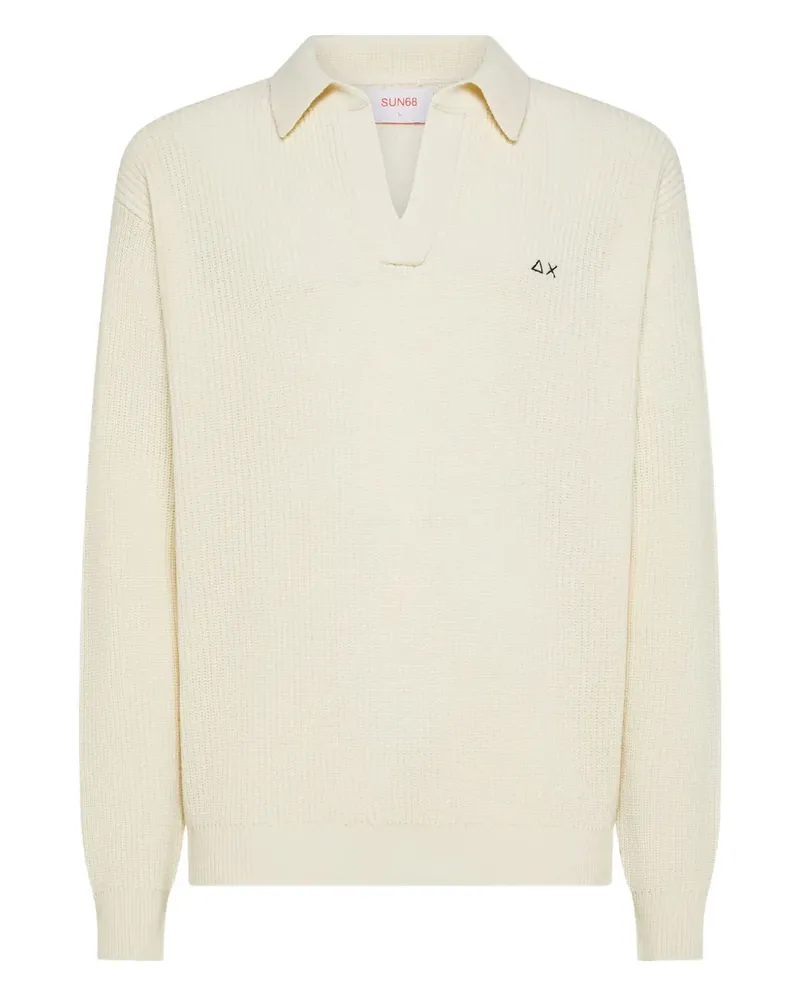 Sun68 Gerippter Strickpullover - Nude Nude