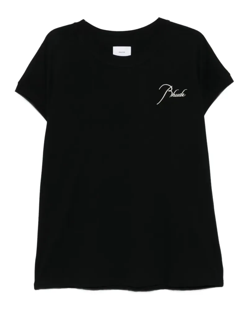RHUDE T-Shirt mit Rundhalsausschnitt - Schwarz Schwarz