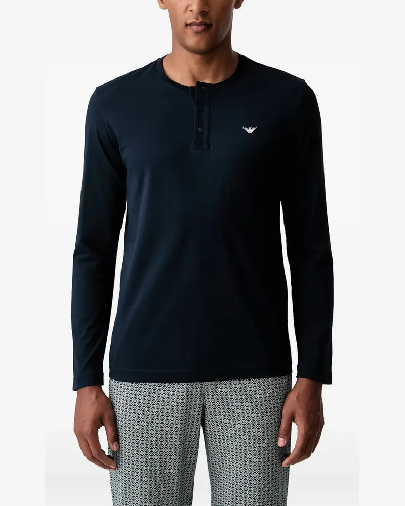 Emporio Armani Pyjama mit geometrischem Print - Blau Blau