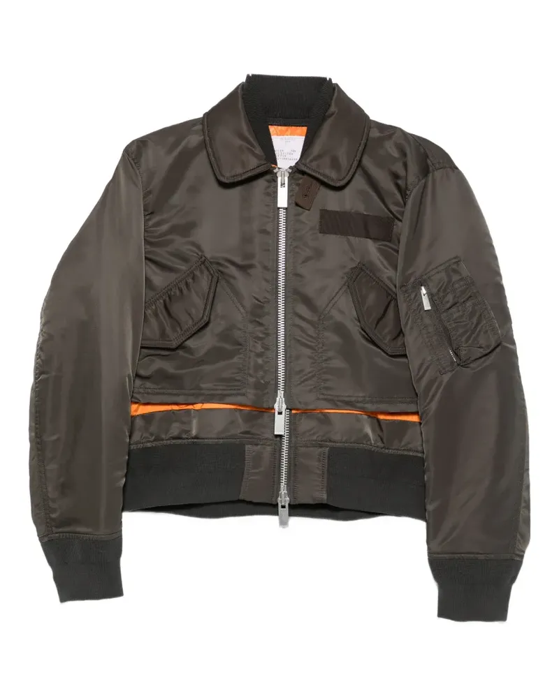 Sacai layered-design jacket - Grün Grün