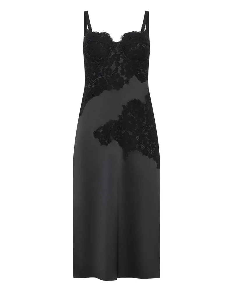 L'Agence Senna midi dress - Schwarz Schwarz
