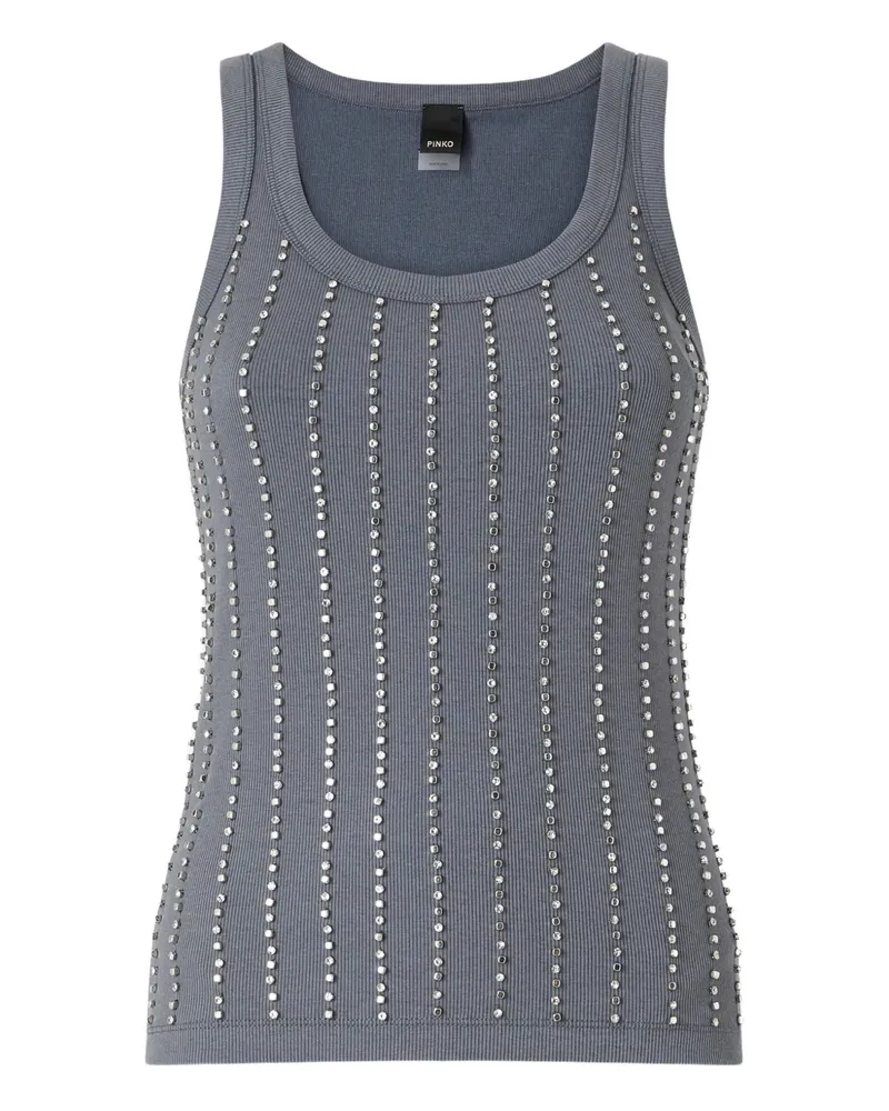 Pinko embellished ribbed tank top - Grau Grau