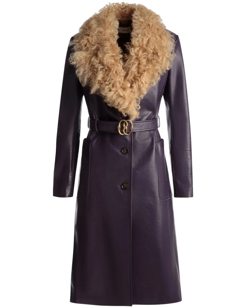 Bally Mantel mit Shearling-Kragen - Violett Violett
