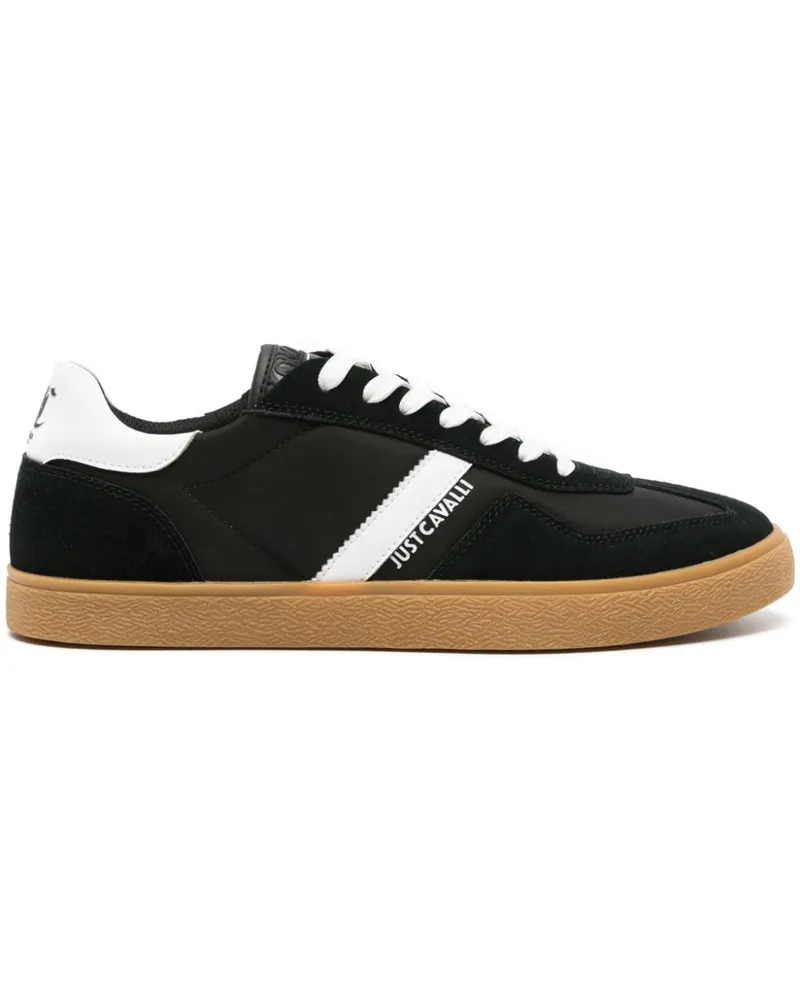 Just Cavalli Sneakers aus Wildleder mit Logo-Print Schwarz