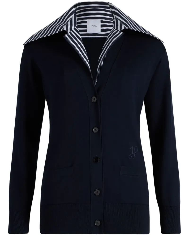 Patou Cardigan mit Trompe-l'Oeil-Muster - Blau Blau