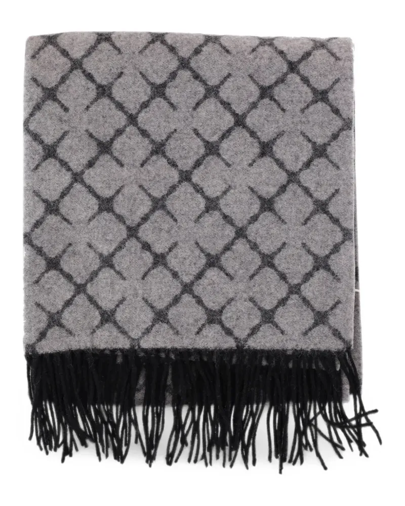 By Malene Birger Ortega Schal mit geometrischem Fransenbesatz - Grau Grau