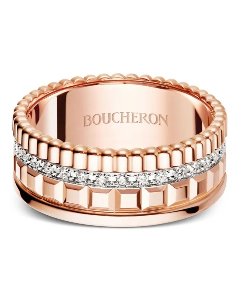 Boucheron 18kt Quatre Radiant Goldring mit Diamanten Rosa