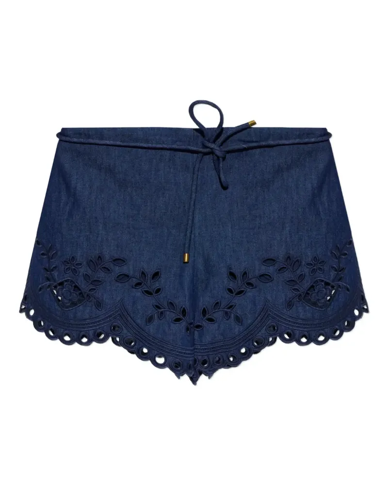 Zimmermann Shorts mit Lochstickerei - Blau Blau