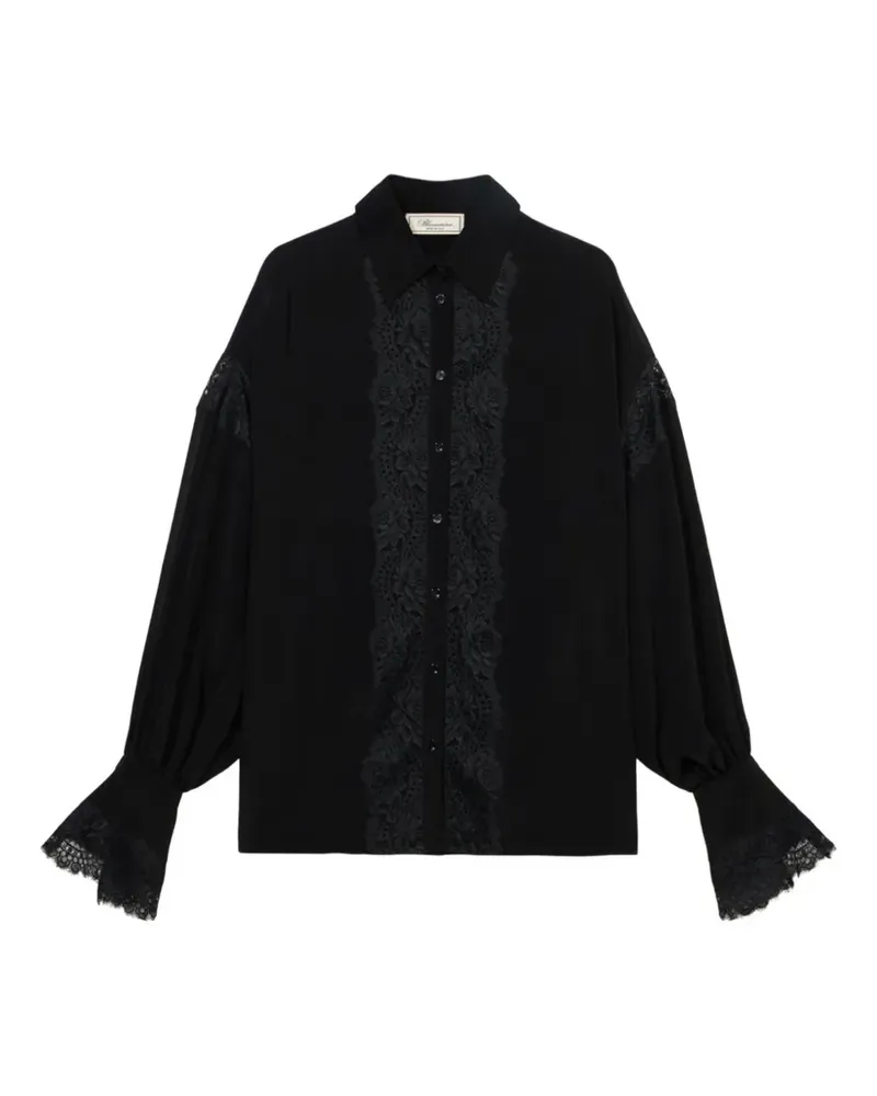 Blumarine Hemd mit Spitzeneinsatz - Schwarz Schwarz