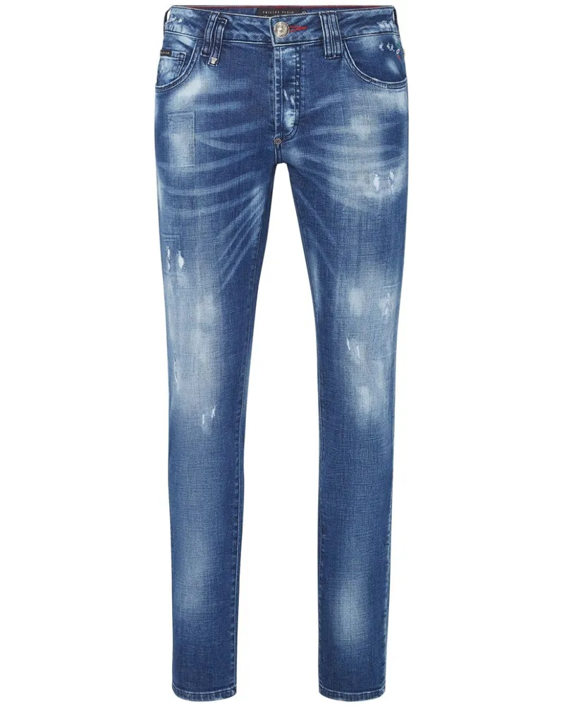 Philipp Plein Gerade Jeans im Distressed-Look - Blau Blau