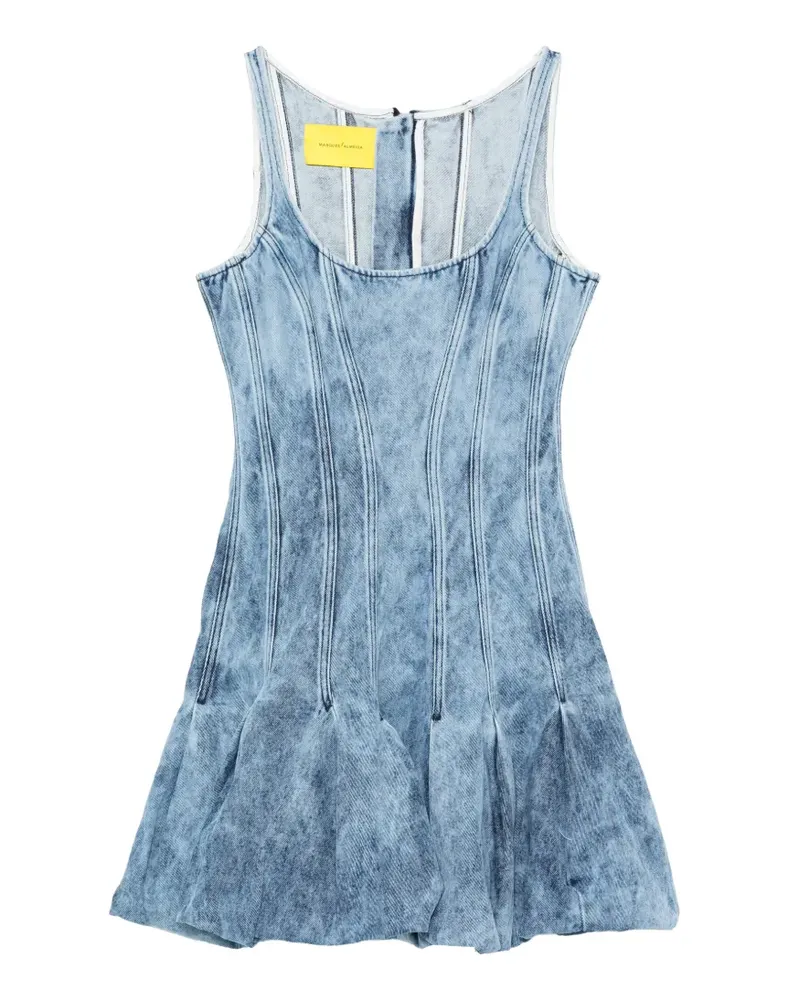 Marques ' Almeida acid wash pleated dress - Blau Blau